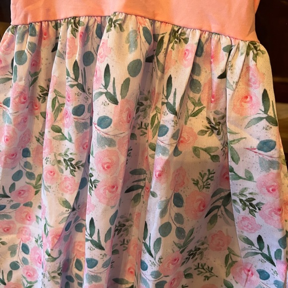 Smocked flamingo 5T floral dress - Picture 2 of 4